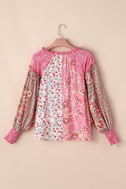 Adalee Printed Puff Sleeve Shirt - Hello Beautiful BoutiqueBlouses & ShirtsThreaded Pear