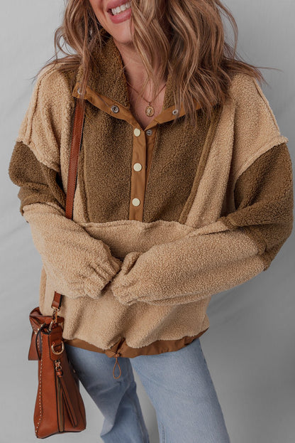 Adaline Patchwork Half Sherpa Sweatshirt - Hello Beautiful BoutiqueSweatshirts & HoodiesThreaded Pear