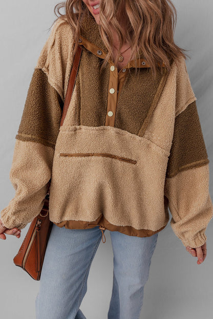 Adaline Patchwork Half Sherpa Sweatshirt - Hello Beautiful BoutiqueSweatshirts & HoodiesThreaded Pear