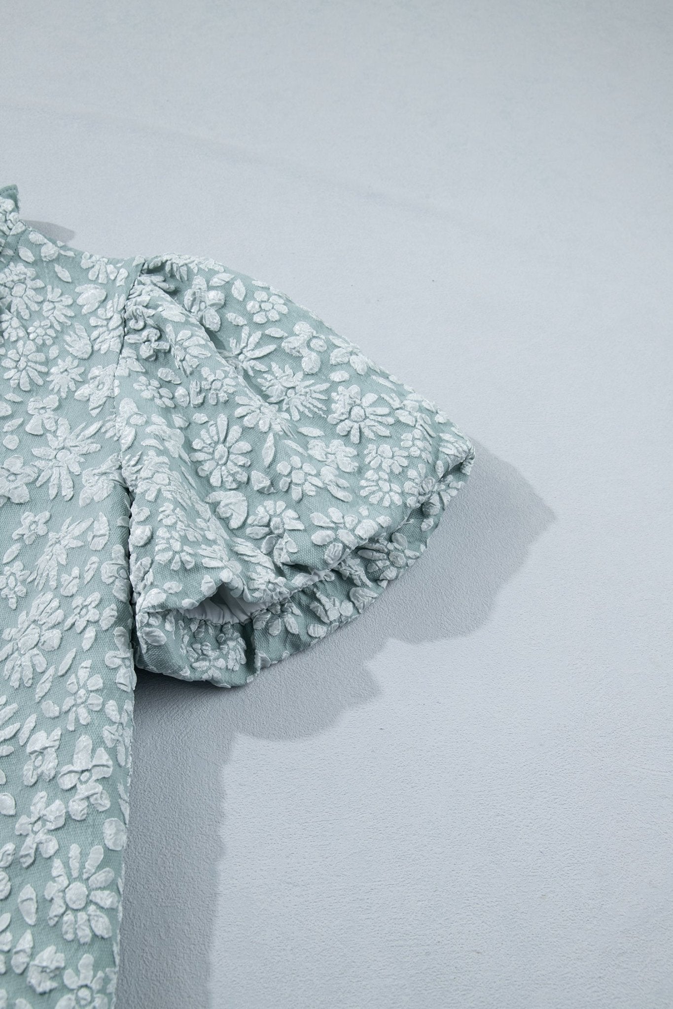 Adalyn Jacquard Puff Sleeve Blouse - Hello Beautiful BoutiqueBlouses & ShirtsThreaded Pear