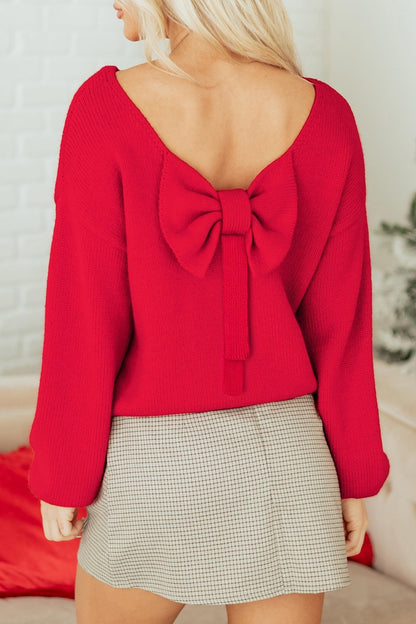 Addison Backless Bubble Sleeve Sweater - Hello Beautiful BoutiqueSweatersThreaded Pear
