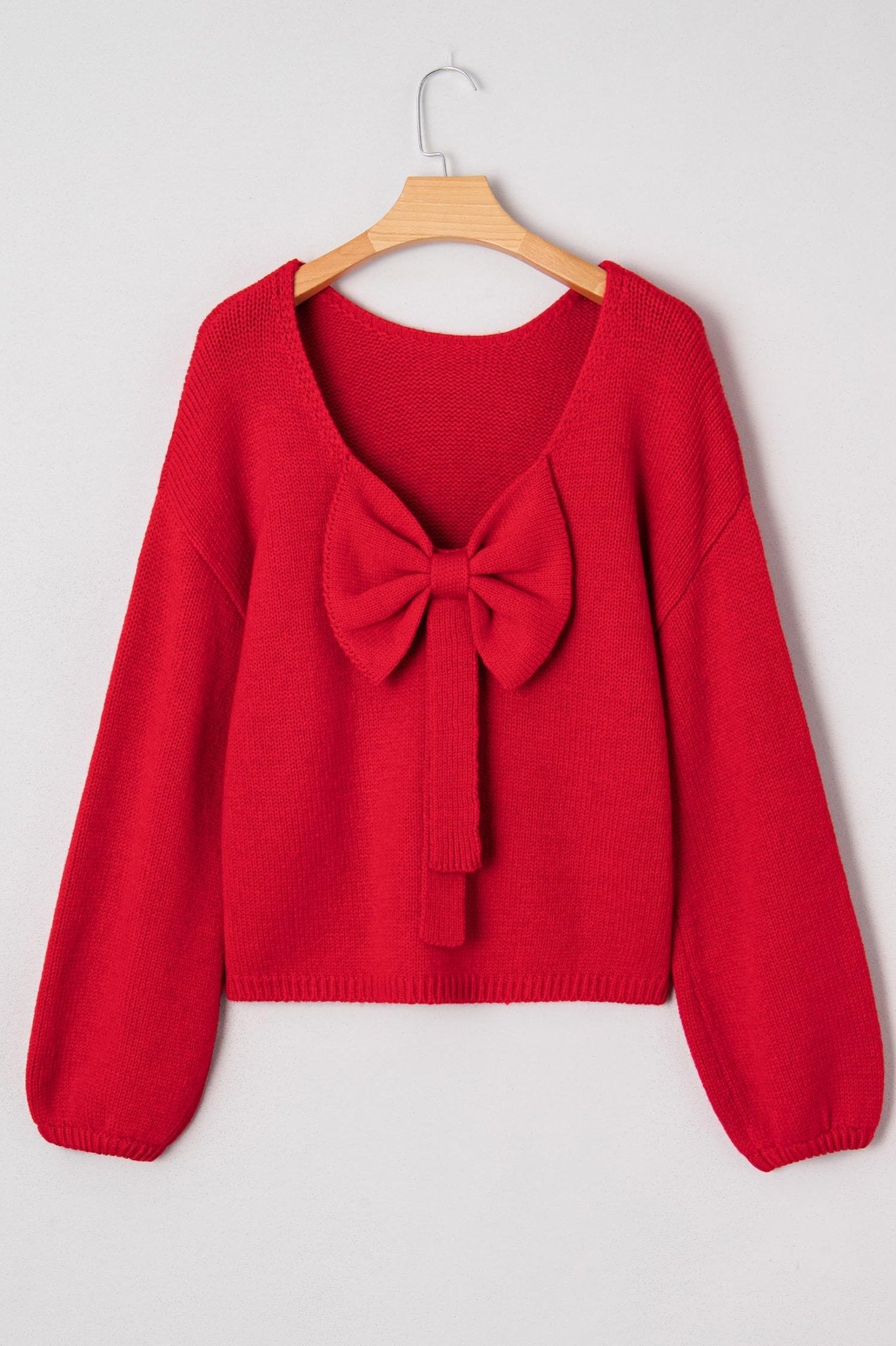 Addison Backless Bubble Sleeve Sweater - Hello Beautiful BoutiqueSweatersThreaded Pear