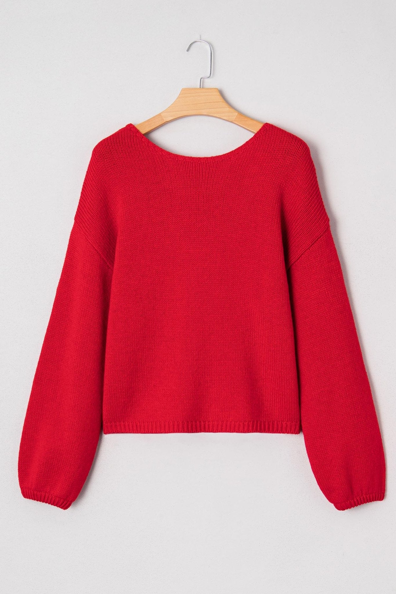 Addison Backless Bubble Sleeve Sweater - Hello Beautiful BoutiqueSweatersThreaded Pear