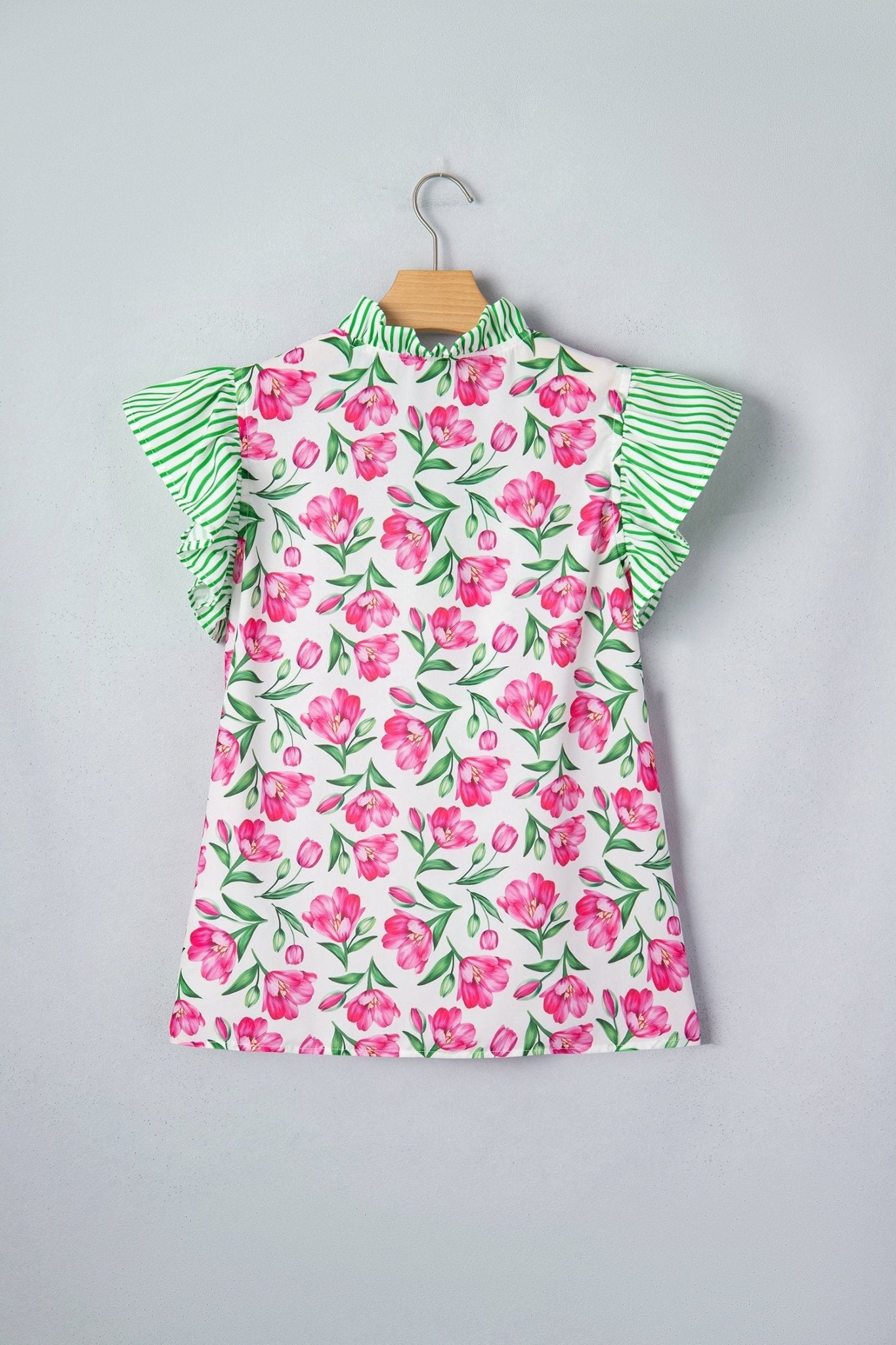 Adelaide Striped Ruffle Trim Blouse - Hello Beautiful BoutiqueBlouses & ShirtsThreaded Pear