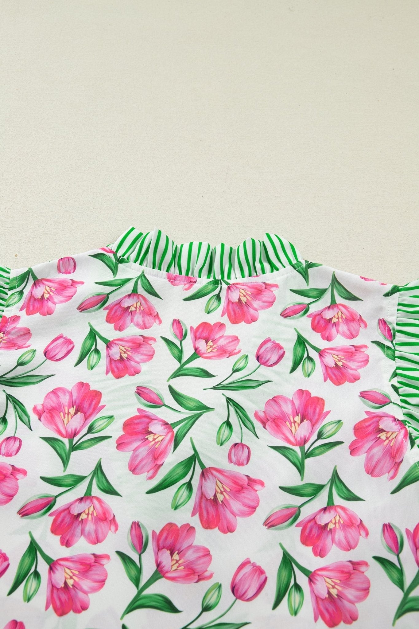 Adelaide Striped Ruffle Trim Blouse - Hello Beautiful BoutiqueBlouses & ShirtsThreaded Pear