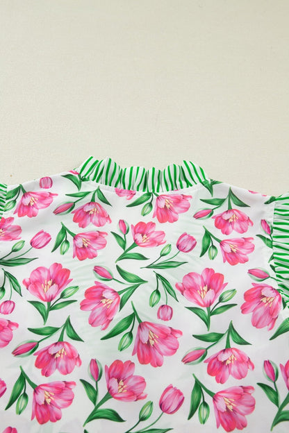 Adelaide Striped Ruffle Trim Blouse - Hello Beautiful BoutiqueBlouses & ShirtsThreaded Pear