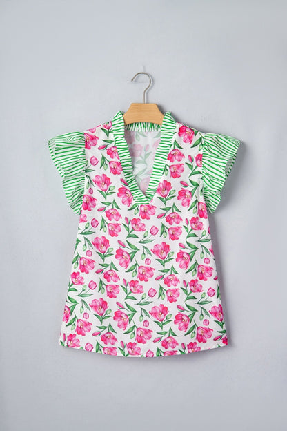 Adelaide Striped Ruffle Trim Blouse - Hello Beautiful BoutiqueBlouses & ShirtsThreaded Pear