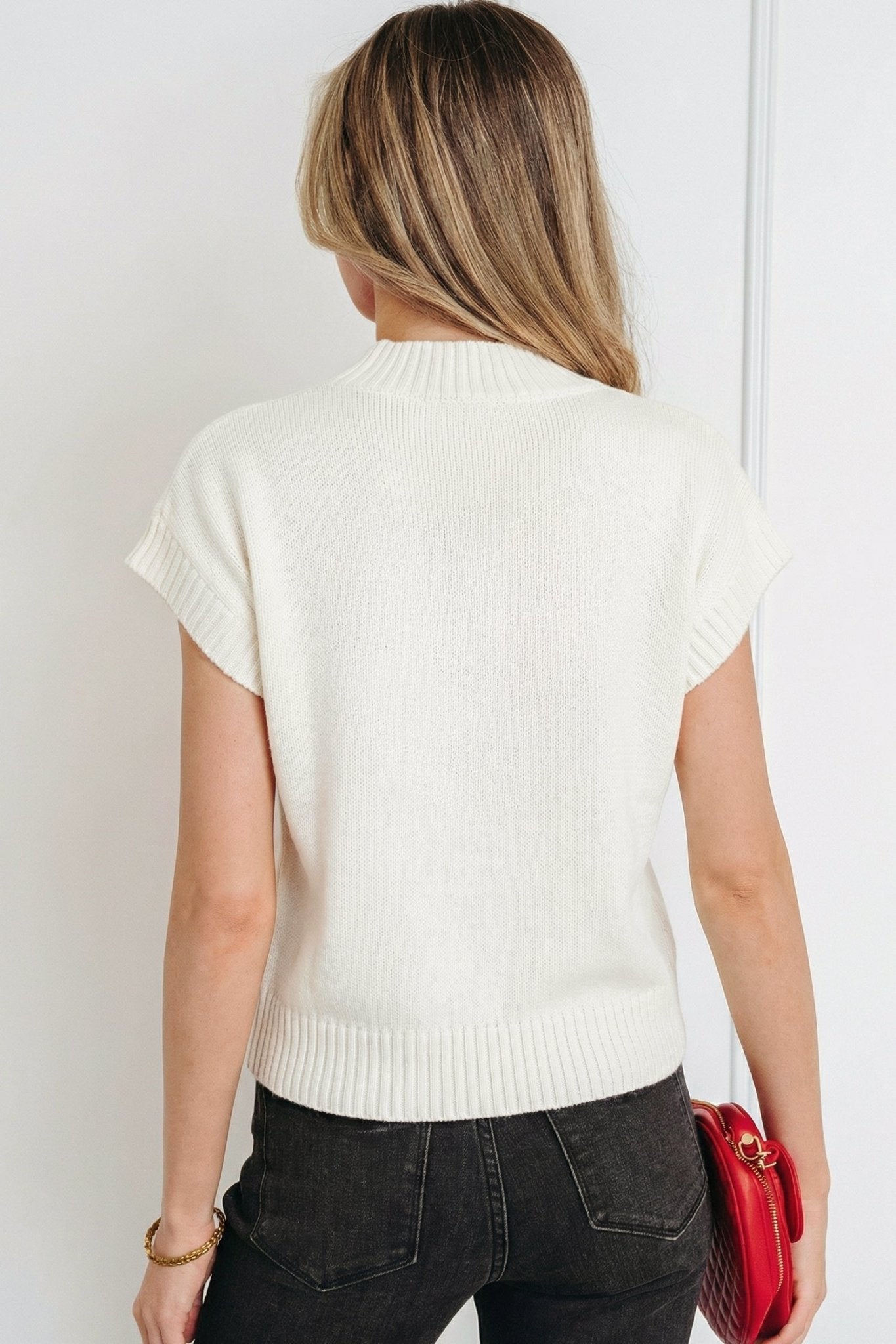 Adele Cropped Short Sleeve Sweater - Hello Beautiful BoutiqueShort Sleeve SweatersThreaded Pear