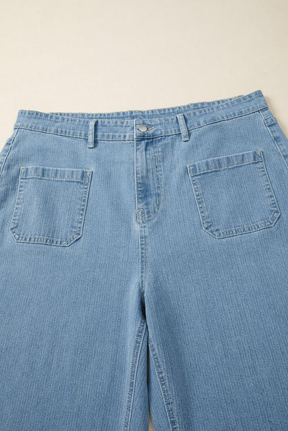 Adelyn Textured Wide Leg PLUS Jeans - Hello Beautiful BoutiquePlus Size BottomsThreaded Pear