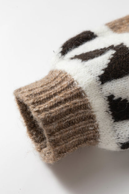 Adelynn Geometric Pattern Front Sweater - Hello Beautiful BoutiqueCardigansThreaded Pear