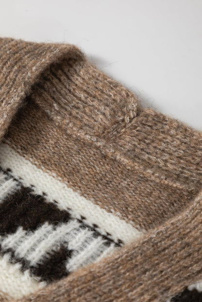 Adelynn Geometric Pattern Front Sweater - Hello Beautiful BoutiqueCardigansThreaded Pear