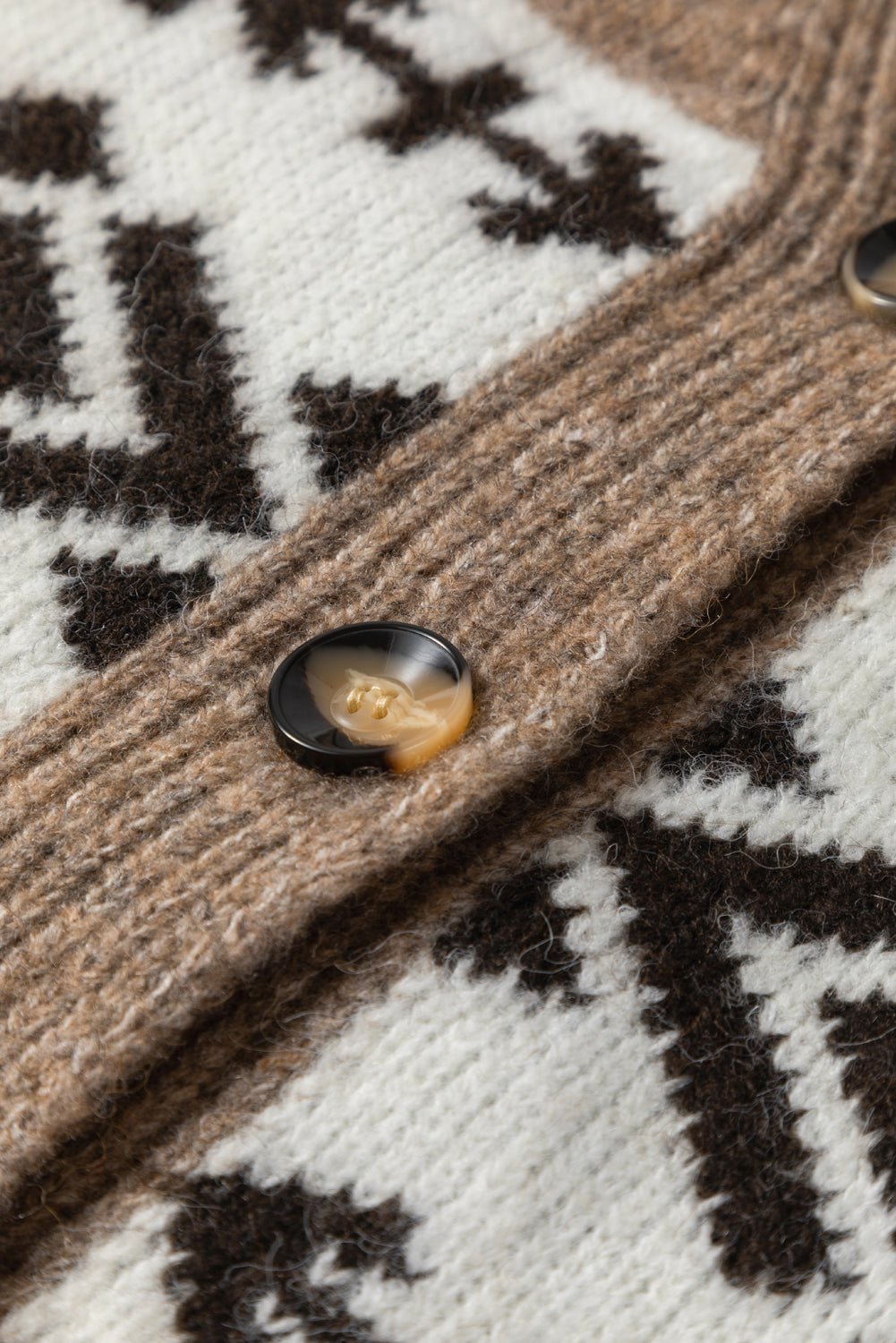 Adelynn Geometric Pattern Front Sweater - Hello Beautiful BoutiqueCardigansThreaded Pear