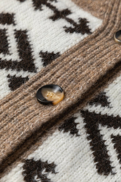 Adelynn Geometric Pattern Front Sweater - Hello Beautiful BoutiqueCardigansThreaded Pear