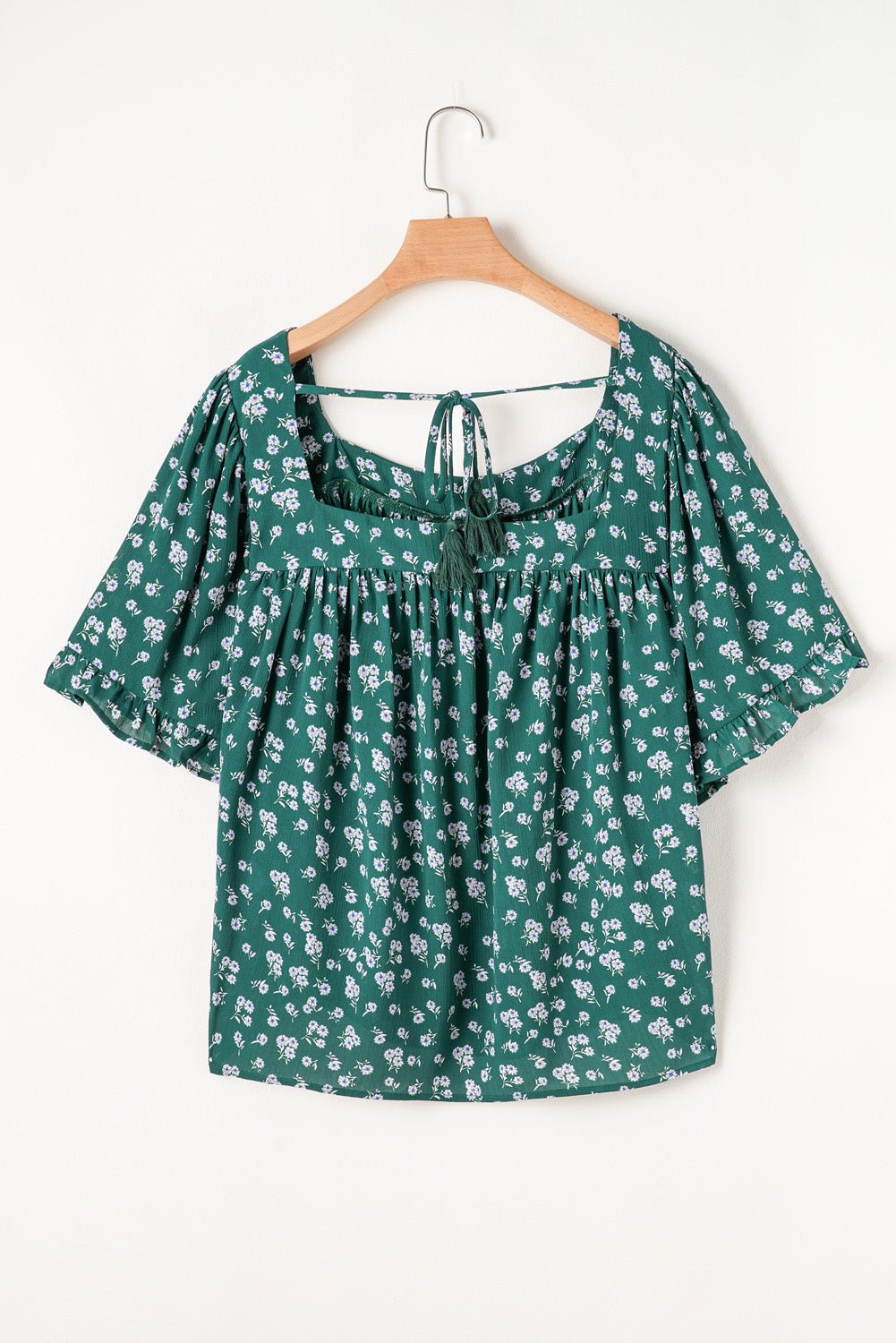 Adelynn Square Ruffled Trim PLUS Blouse - Hello Beautiful BoutiquePlus Size Blouses & ShirtsThreaded Pear