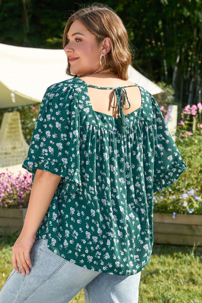 Adelynn Square Ruffled Trim PLUS Blouse - Hello Beautiful BoutiquePlus Size Blouses & ShirtsThreaded Pear