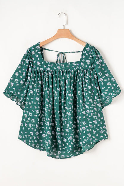 Adelynn Square Ruffled Trim PLUS Blouse - Hello Beautiful BoutiquePlus Size Blouses & ShirtsThreaded Pear
