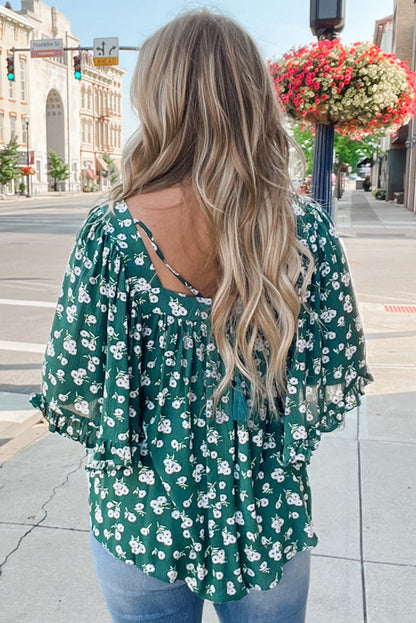 Adelynn Square Ruffled Trim PLUS Blouse - Hello Beautiful BoutiquePlus Size Blouses & ShirtsThreaded Pear