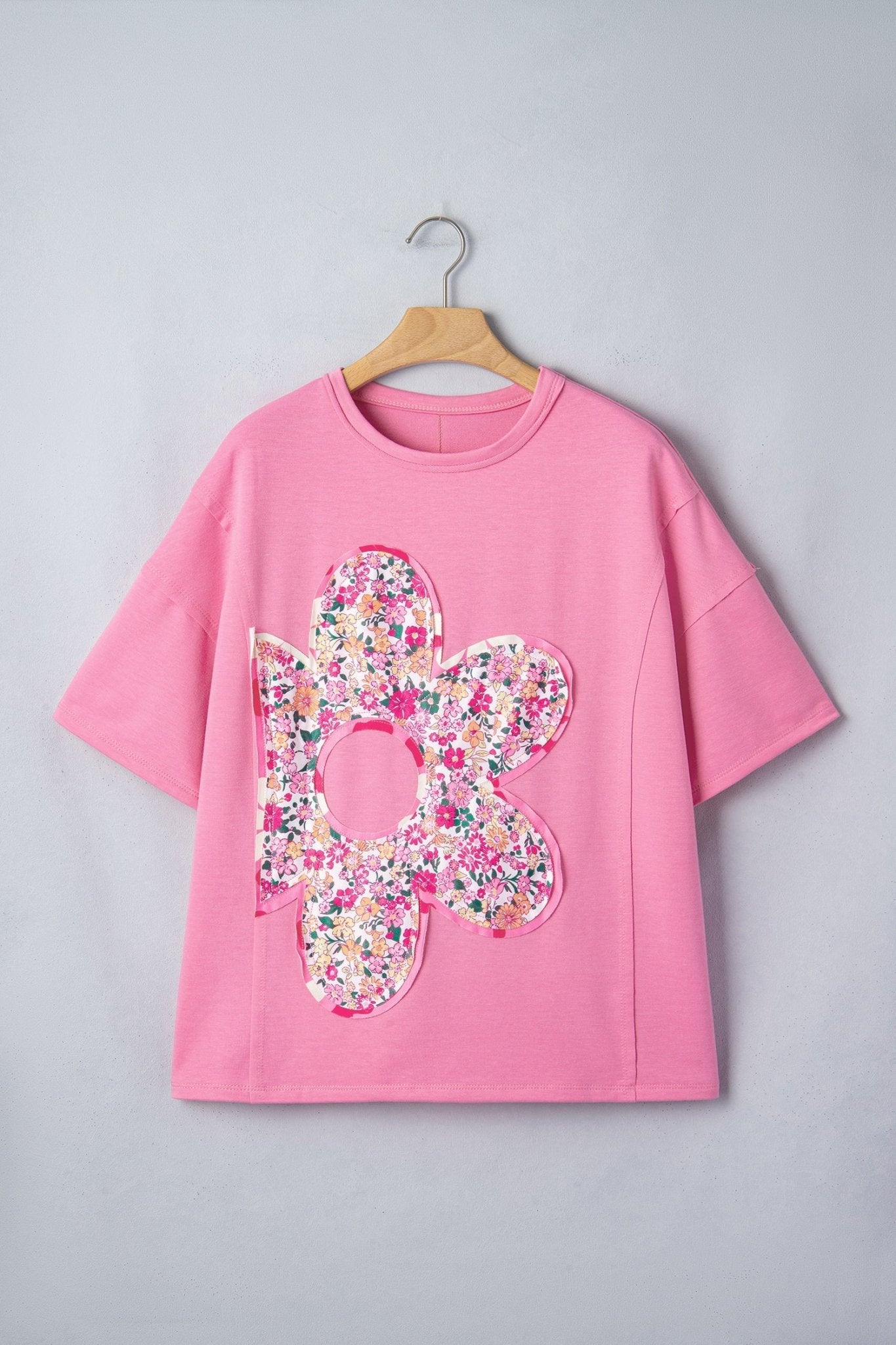Adriana Big Flower Oversize Tee - Hello Beautiful BoutiqueTops & TeesThreaded Pear