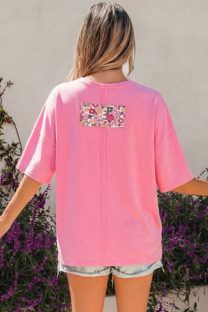 Adriana Big Flower Oversize Tee - Hello Beautiful BoutiqueTops & TeesThreaded Pear