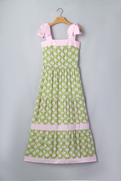 Adriana Knot Straps Maxi Dress - Hello Beautiful BoutiqueFloral DressesThreaded Pear