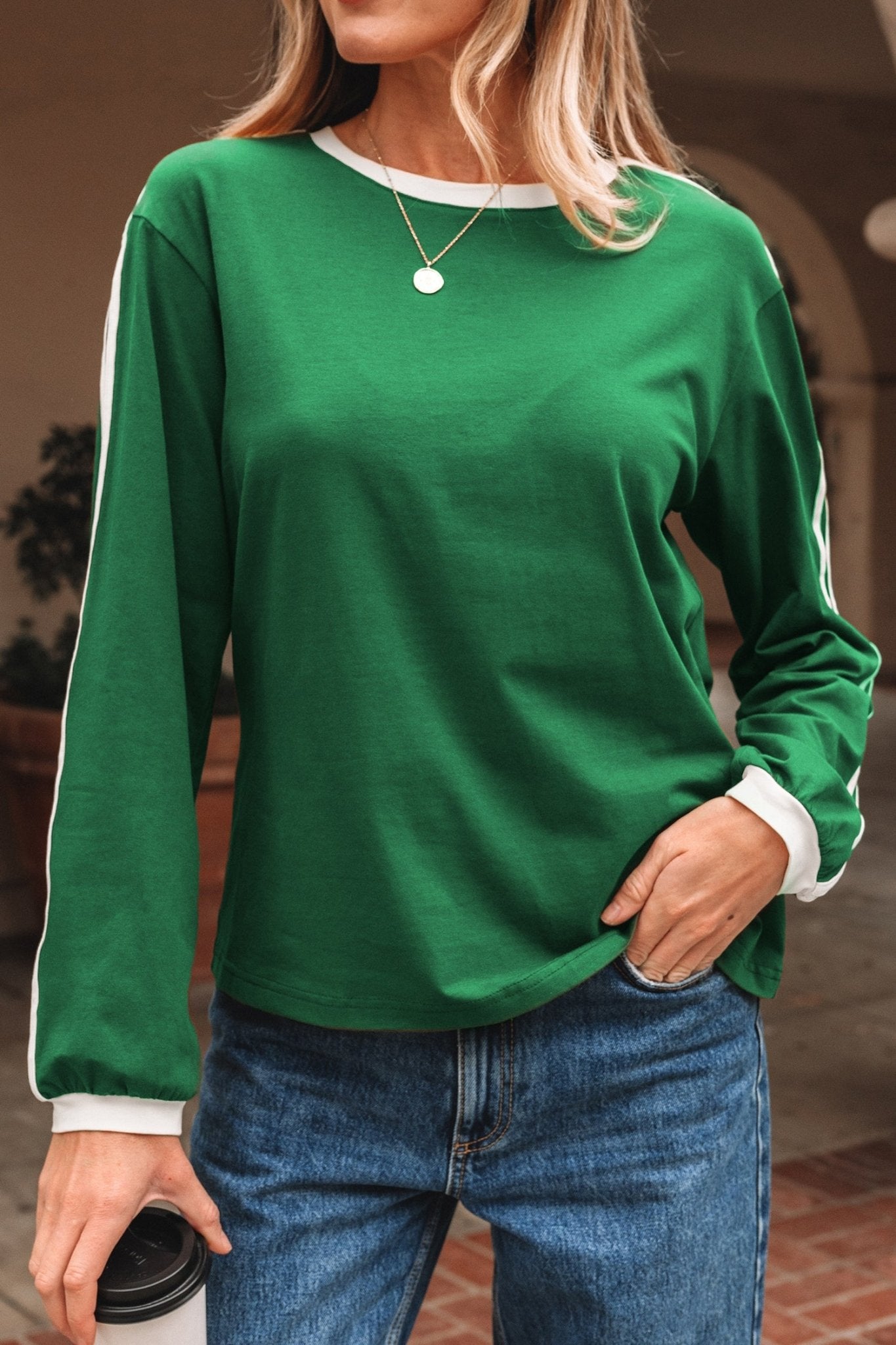 Ailani Sleeve T Shirt Long Sleeve Top - Hello Beautiful BoutiqueLong Sleeve TopsThreaded Pear