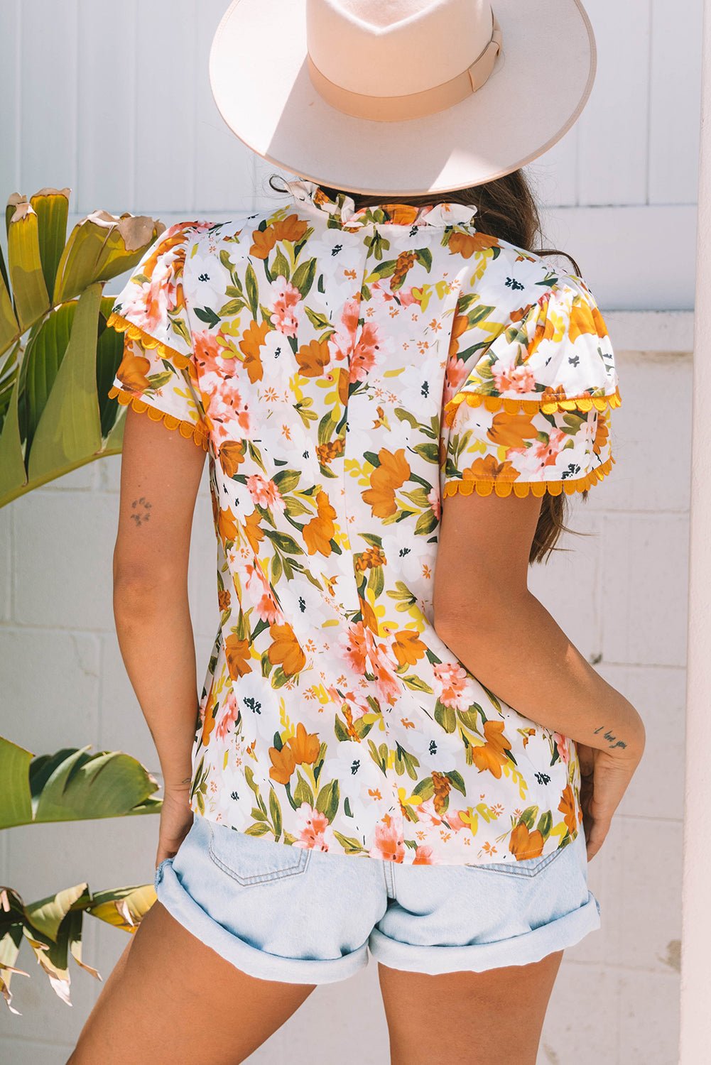 Ailany Short Sleeve Floral Blouse - Hello Beautiful BoutiqueBlouses & ShirtsThreaded Pear