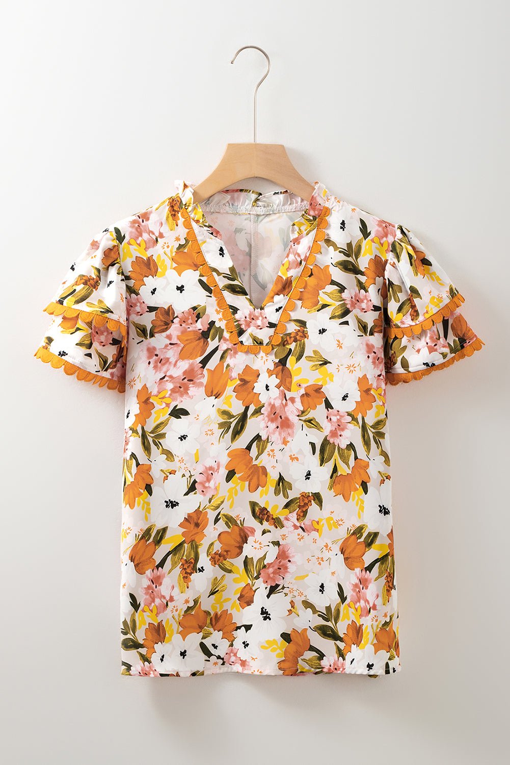 Ailany Short Sleeve Floral Blouse - Hello Beautiful BoutiqueBlouses & ShirtsThreaded Pear