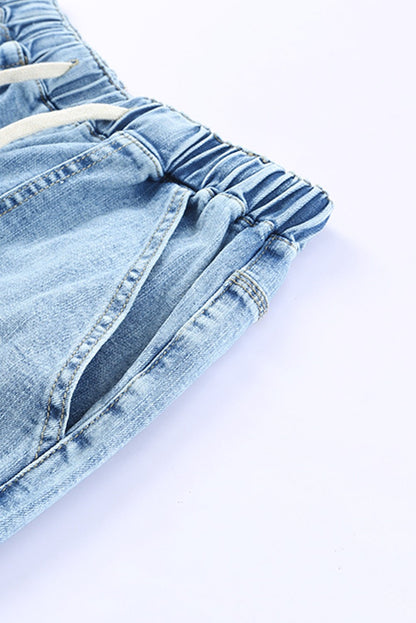 Aileen Gather Distressed Jogger - Hello Beautiful BoutiqueJeansThreaded Pear