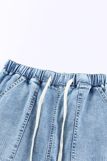 Aileen Gather Distressed Jogger - Hello Beautiful BoutiqueJeansThreaded Pear