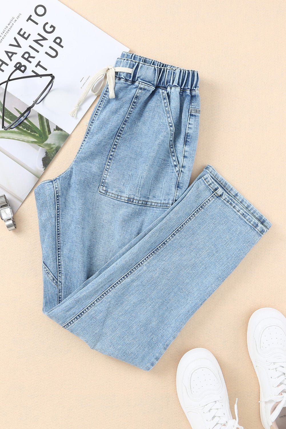 Aileen Gather Distressed Jogger - Hello Beautiful BoutiqueJeansThreaded Pear
