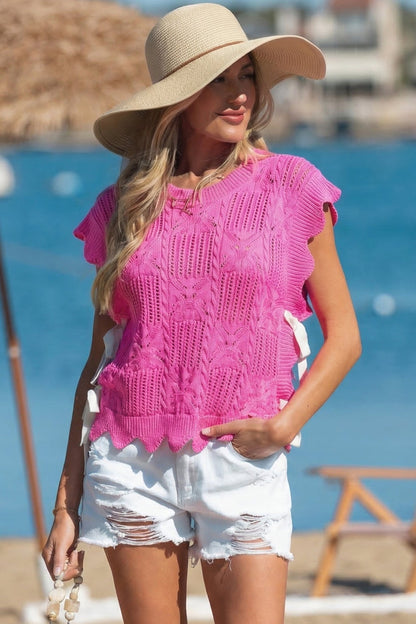 Ainara Trim Short Sleeve Sweater - Hello Beautiful BoutiqueShort Sleeve SweatersThreaded Pear