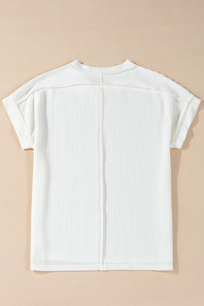 Ainhoa Stitching T Shirt T-Shirt - Hello Beautiful BoutiqueBlouses & ShirtsThreaded Pear