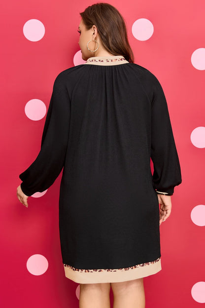 Ainsley Block Trim Ribbed PLUS Dress - Hello Beautiful BoutiquePlus Size Mini DressesThreaded Pear