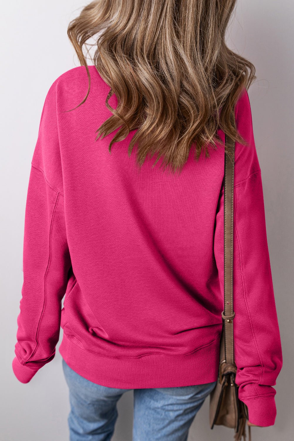 Ainsley Crisscross Stitching Loose Sweatshirt - Hello Beautiful BoutiqueSweatshirts & HoodiesThreaded Pear