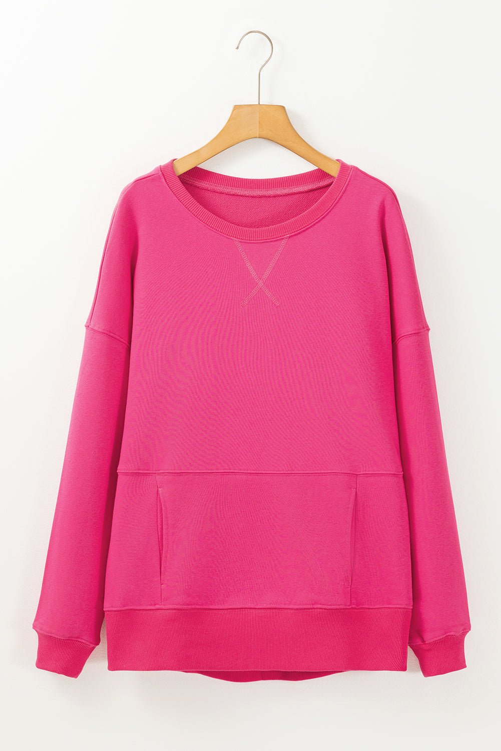 Ainsley Crisscross Stitching Loose Sweatshirt - Hello Beautiful BoutiqueSweatshirts & HoodiesThreaded Pear
