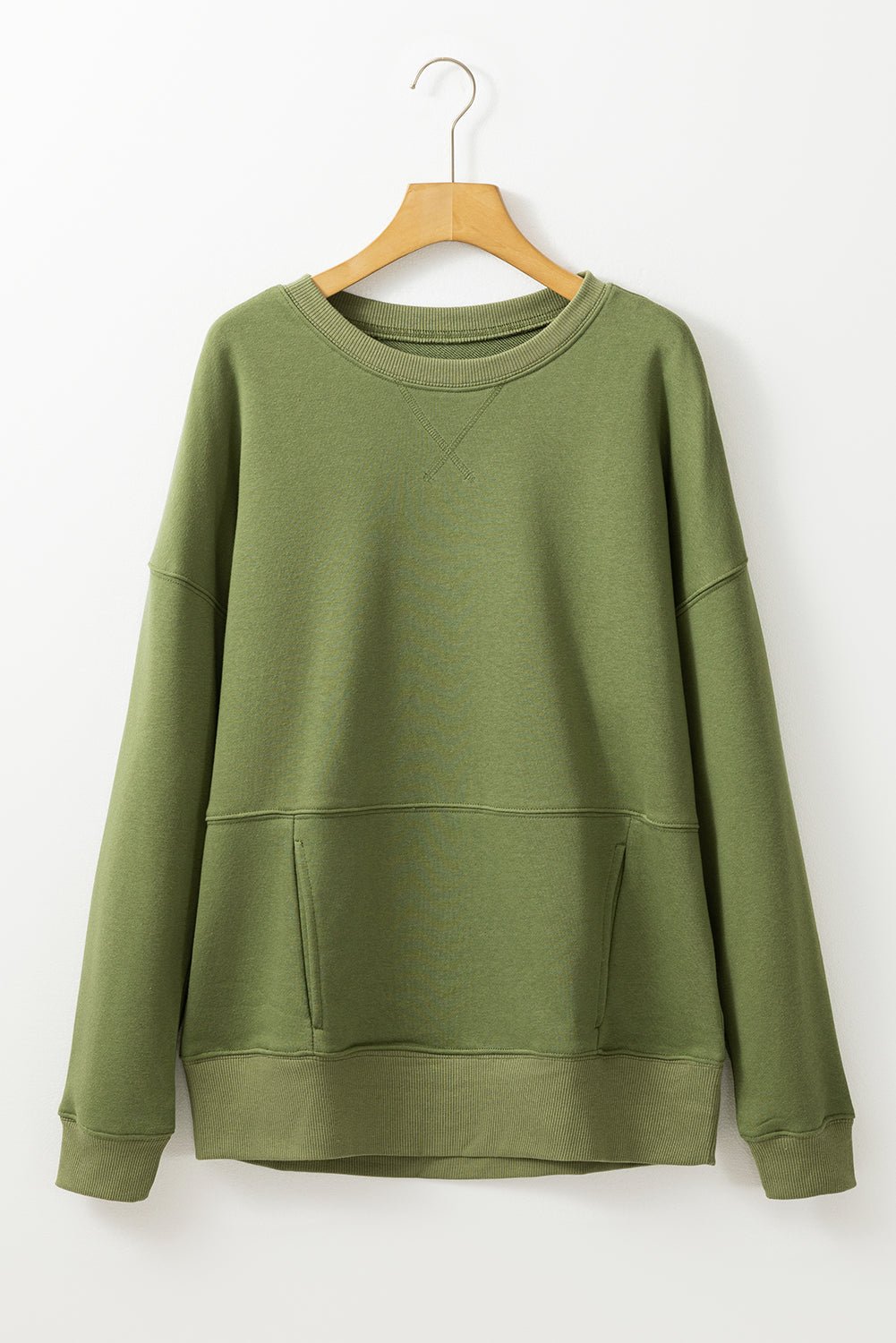 Ainsley Crisscross Stitching Loose Sweatshirt - Hello Beautiful BoutiqueSweatshirts & HoodiesThreaded Pear