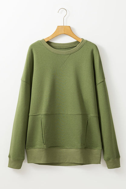 Ainsley Crisscross Stitching Loose Sweatshirt - Hello Beautiful BoutiqueSweatshirts & HoodiesThreaded Pear