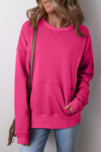 Ainsley Crisscross Stitching Loose Sweatshirt - Hello Beautiful BoutiqueSweatshirts & HoodiesThreaded Pear