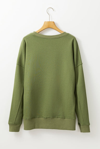 Ainsley Crisscross Stitching Loose Sweatshirt - Hello Beautiful BoutiqueSweatshirts & HoodiesThreaded Pear