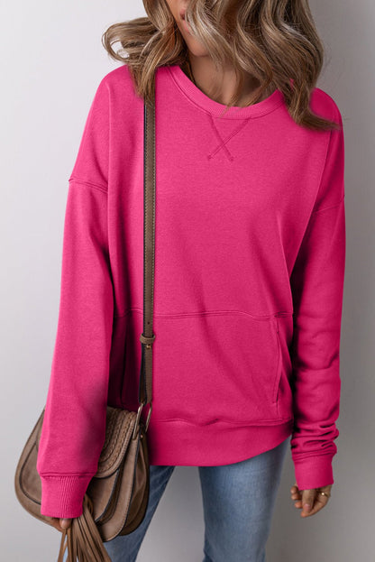 Ainsley Crisscross Stitching Loose Sweatshirt - Hello Beautiful BoutiqueSweatshirts & HoodiesThreaded Pear