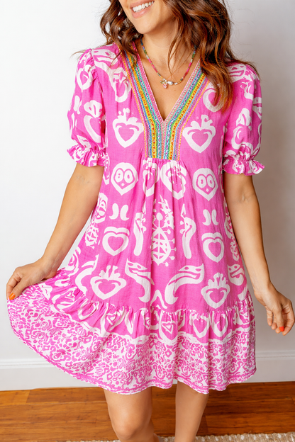 Alaia Short Sleeve Flared Dress - Hello Beautiful BoutiqueMini DressesThreaded Pear