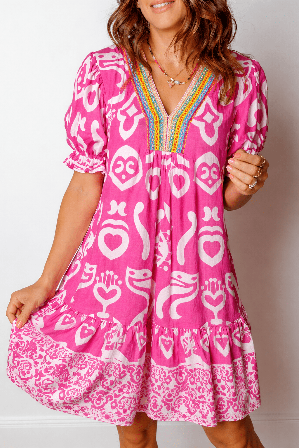 Alaia Short Sleeve Flared Dress - Hello Beautiful BoutiqueMini DressesThreaded Pear