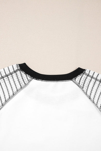 Alaia Sleeve Raglan Patchwork Top - Hello Beautiful BoutiqueLong Sleeve TopsThreaded Pear