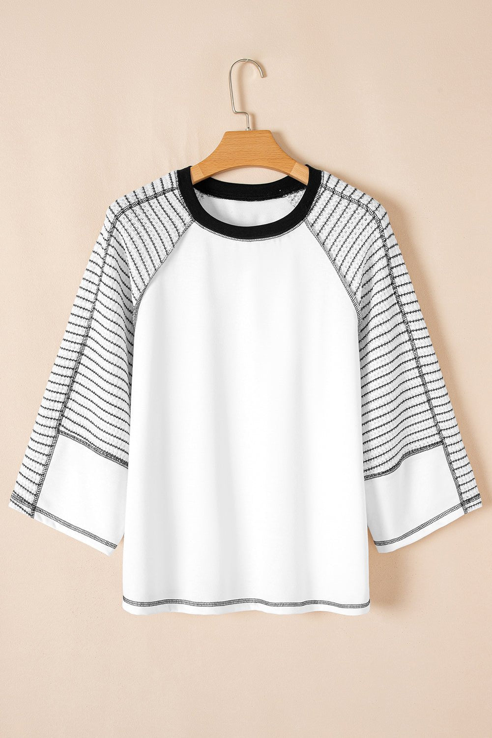 Alaia Sleeve Raglan Patchwork Top - Hello Beautiful BoutiqueLong Sleeve TopsThreaded Pear