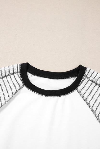 Alaia Sleeve Raglan Patchwork Top - Hello Beautiful BoutiqueLong Sleeve TopsThreaded Pear
