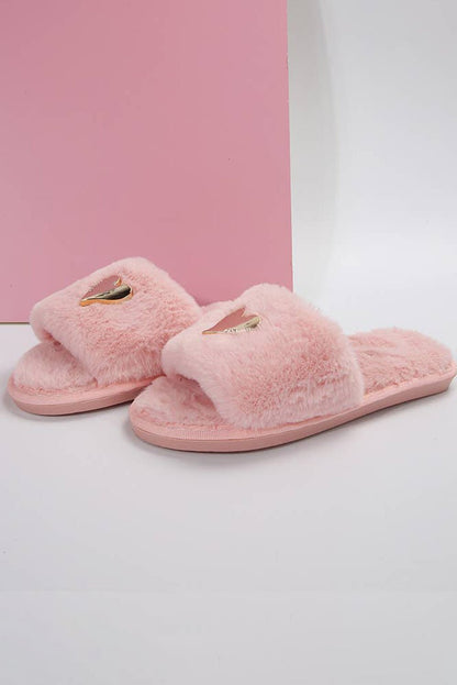 Alaina Open toe Plush Slippers - Hello Beautiful BoutiqueSlippersThreaded Pear