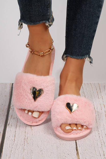 Alaina Open toe Plush Slippers - Hello Beautiful BoutiqueSlippersThreaded Pear