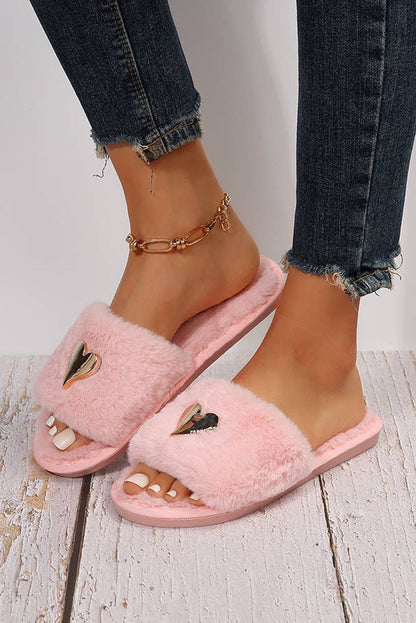 Alaina Open toe Plush Slippers - Hello Beautiful BoutiqueSlippersThreaded Pear