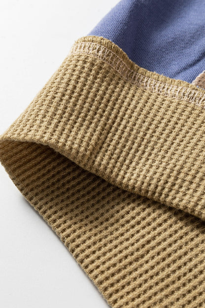 Alaina Waffle Patchwork Oversize Sweatshirt - Hello Beautiful BoutiqueSweatshirts & HoodiesThreaded Pear