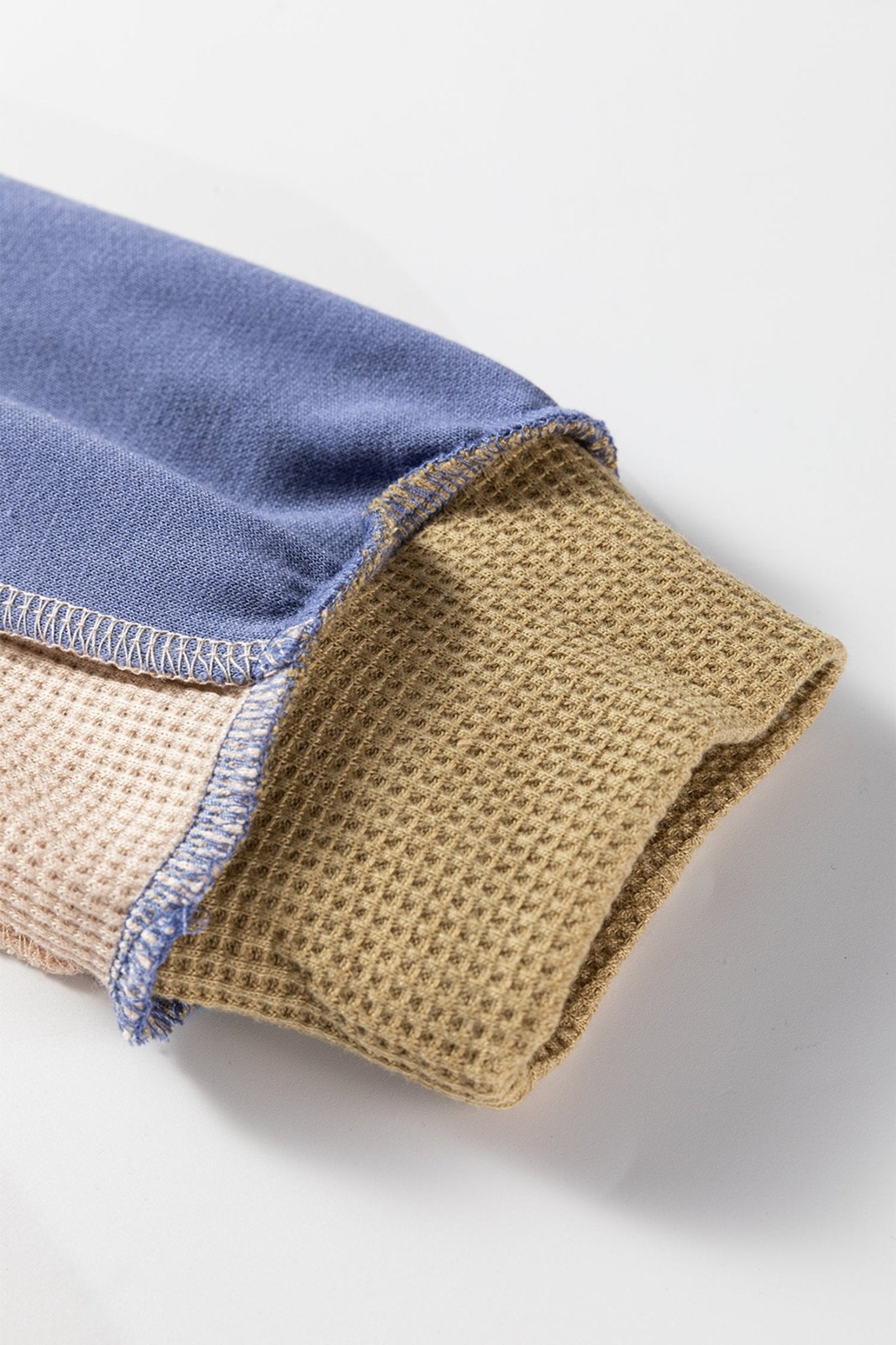 Alaina Waffle Patchwork Oversize Sweatshirt - Hello Beautiful BoutiqueSweatshirts & HoodiesThreaded Pear